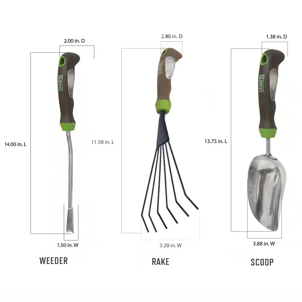 6-Piece Garden Tool Set - Hand Trowel, Hand Weeder, Hand Rake, Hand Transplanter, Hand Scoop and Hand Cultivator