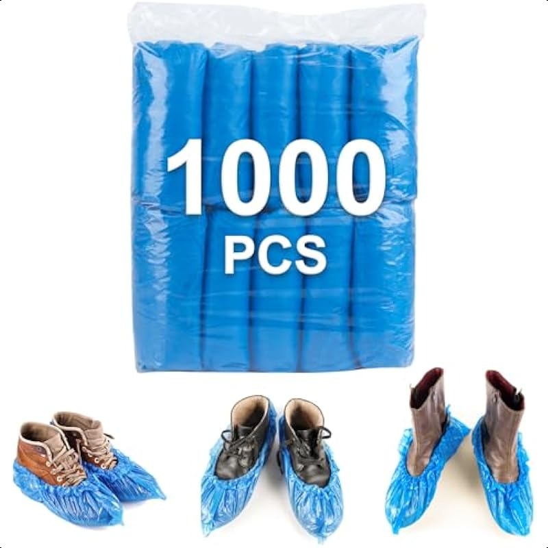 1000pcs (500 Pairs) Disposable Waterproof Non-Slip Shoe Covers – Protective Boot Covers for Indoor, Real Estate, Travel & Construction Use