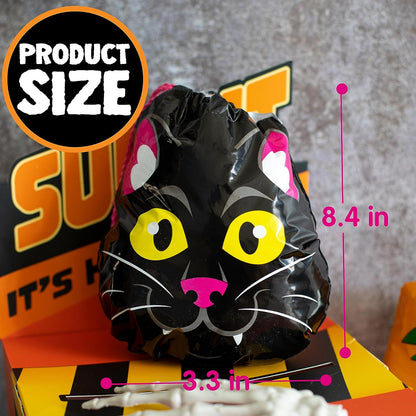72PCS Halloween Drawstring Goody Bags, Halloween Treats Bags, Trick or Treat Bag, Goodie Candy Gift Bag Bulk for Kids Trick or Treating, Party Favors Supplies, 12 Designs Classroom Gifts Prizes