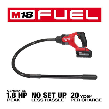 M18 FUEL 18V Lithium-Ion Brushless Cordless 4 Ft. Concrete Pencil Vibrator Kit with 6.0 Ah Battery