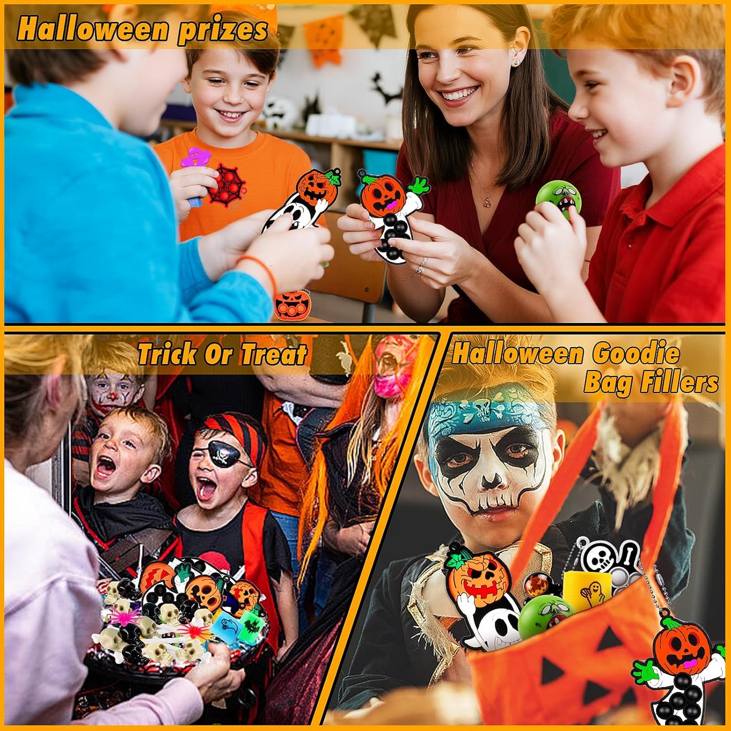 530 PCS Halloween Party Favors for Kids, Halloween Toys Bulk for Goodie Bags Fillers, Non-Candy Treats, Classroom Prizes, Halloween Gifts for Boys Girls