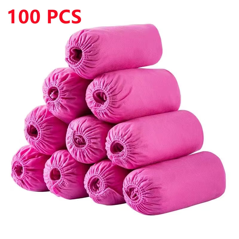 Disposable Boot Shoe Covers 100 Count Foot Booties Shoe Coverings Non Slip Shoe & Boot Covers for Indoor Outdoor Home Workplace