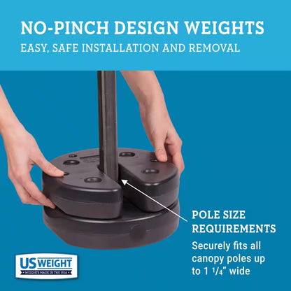 30 Lbs. Black US Weight Canopy Weight Plates (Set of 4)