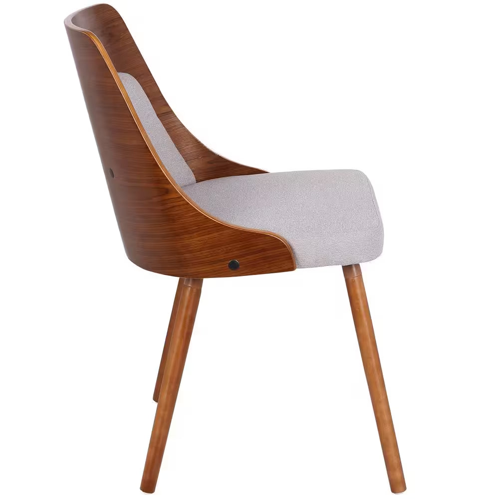 Anabelle Mid-Century Walnut and Grey Modern Dining Chair