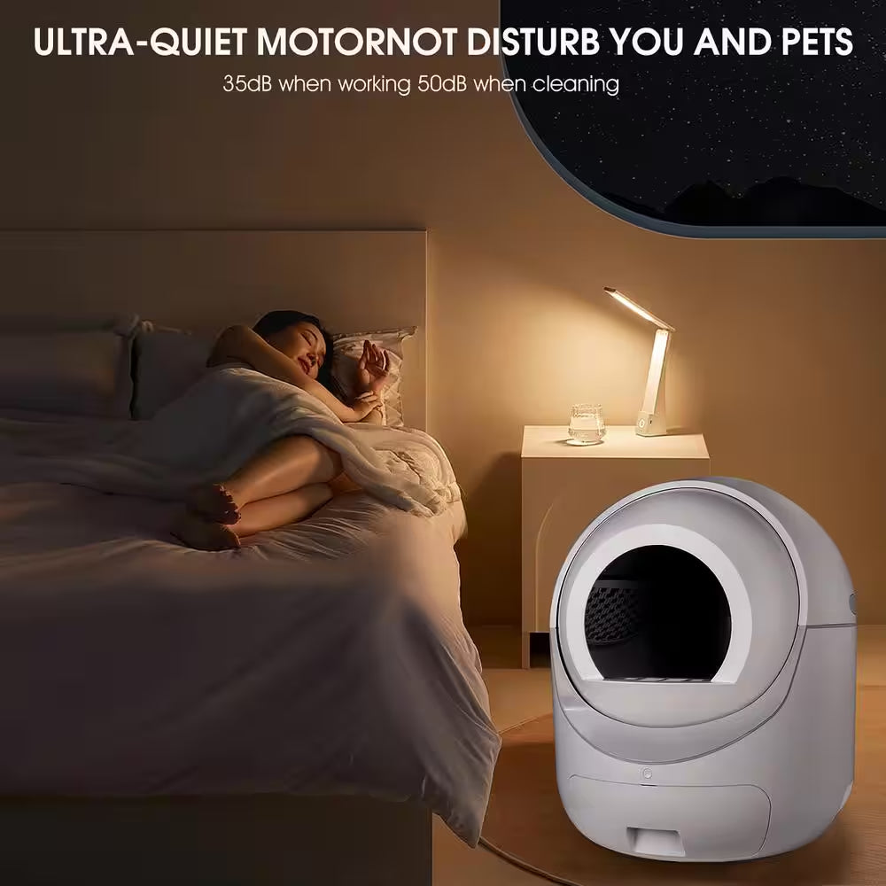 Self-Cleaning Cat Litter Box Multiple Cats Scooping Automatically Litter Odor Removal App Control Support 5G 2.4G Wi-Fi