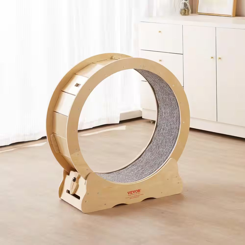 Large Cat Treadmill Wheel for Cats 29.5 In. Cat Running Wheel with Detachable Carpet and Cat Teaser Furniture Cover