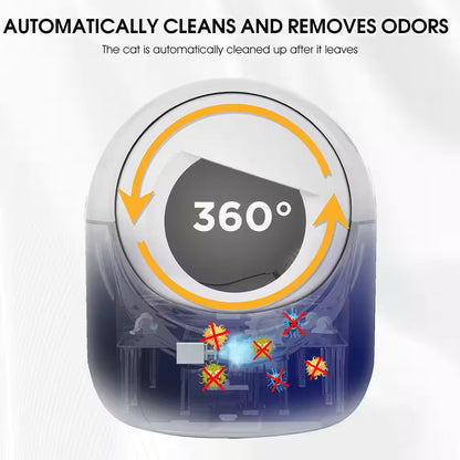 Self-Cleaning Cat Litter Box Multiple Cats Scooping Automatically Litter Odor Removal App Control Support 5G 2.4G Wi-Fi
