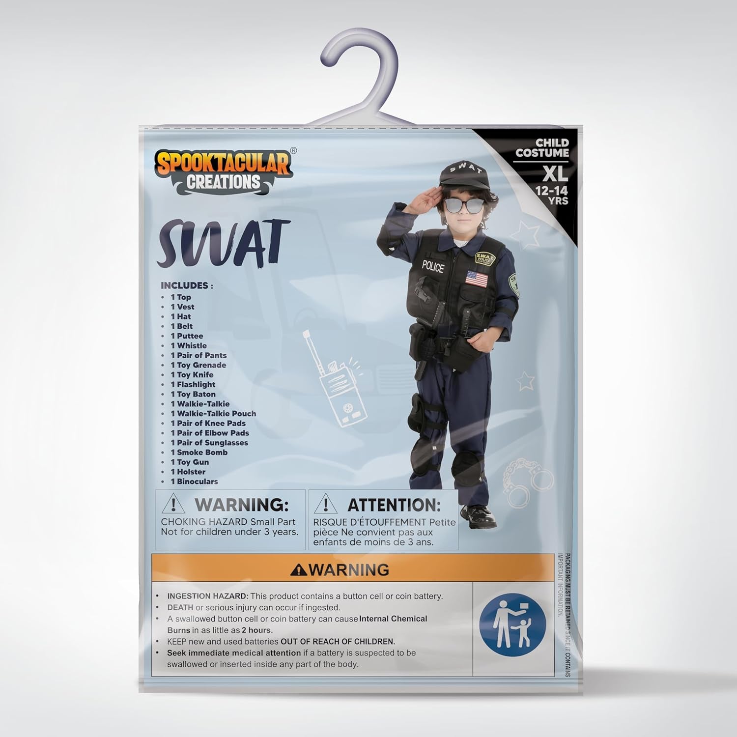20PCS Police SWAT Costume for Kids, S.W.A.T. Police Officer Costume for Boys Halloween Cosplay Party