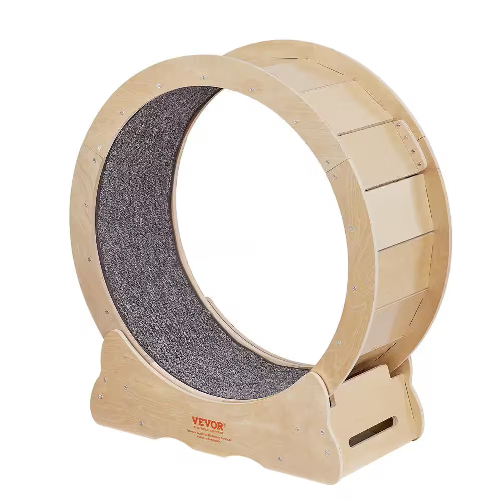 Large Cat Treadmill Wheel for Cats 29.5 In. Cat Running Wheel with Detachable Carpet and Cat Teaser Furniture Cover
