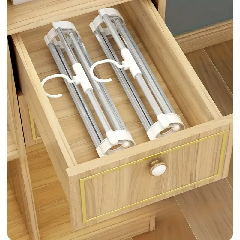 2-Pack Folding Multi-Layer Pants Hanger – Stainless Steel Wardrobe Organizer for Jeans, Leggings & Scarves