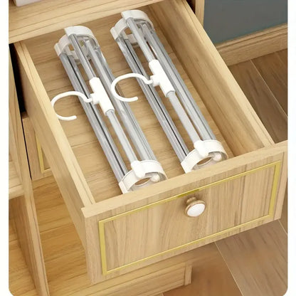 2-Pack Folding Multi-Layer Pants Hanger – Stainless Steel Wardrobe Organizer for Jeans, Leggings & Scarves