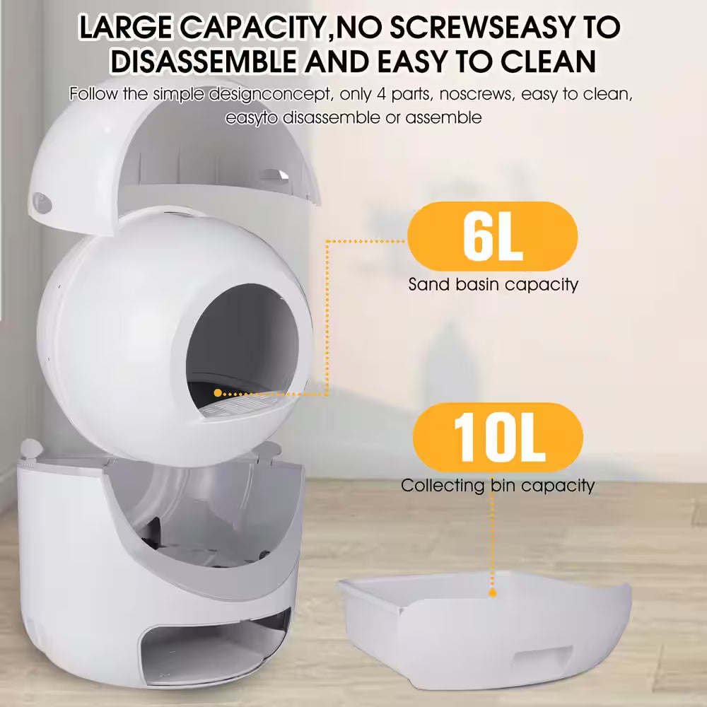 Self-Cleaning Cat Litter Box Multiple Cats Scooping Automatically Litter Odor Removal App Control Support 5G 2.4G Wi-Fi