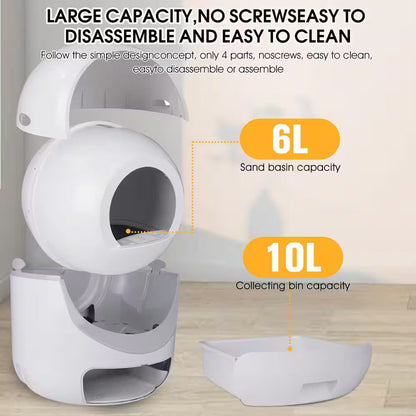 Self-Cleaning Cat Litter Box Multiple Cats Scooping Automatically Litter Odor Removal App Control Support 5G 2.4G Wi-Fi