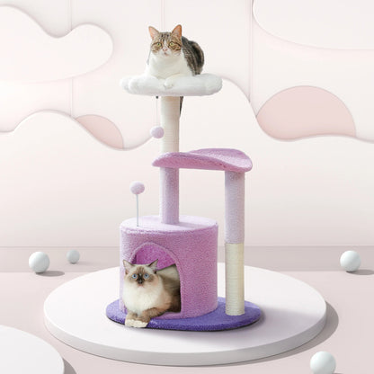 Mordern Cat Tree Scratching Post Cat'S House Cute Cactus Scratcher with Condo Nest Pet Play House Furniture