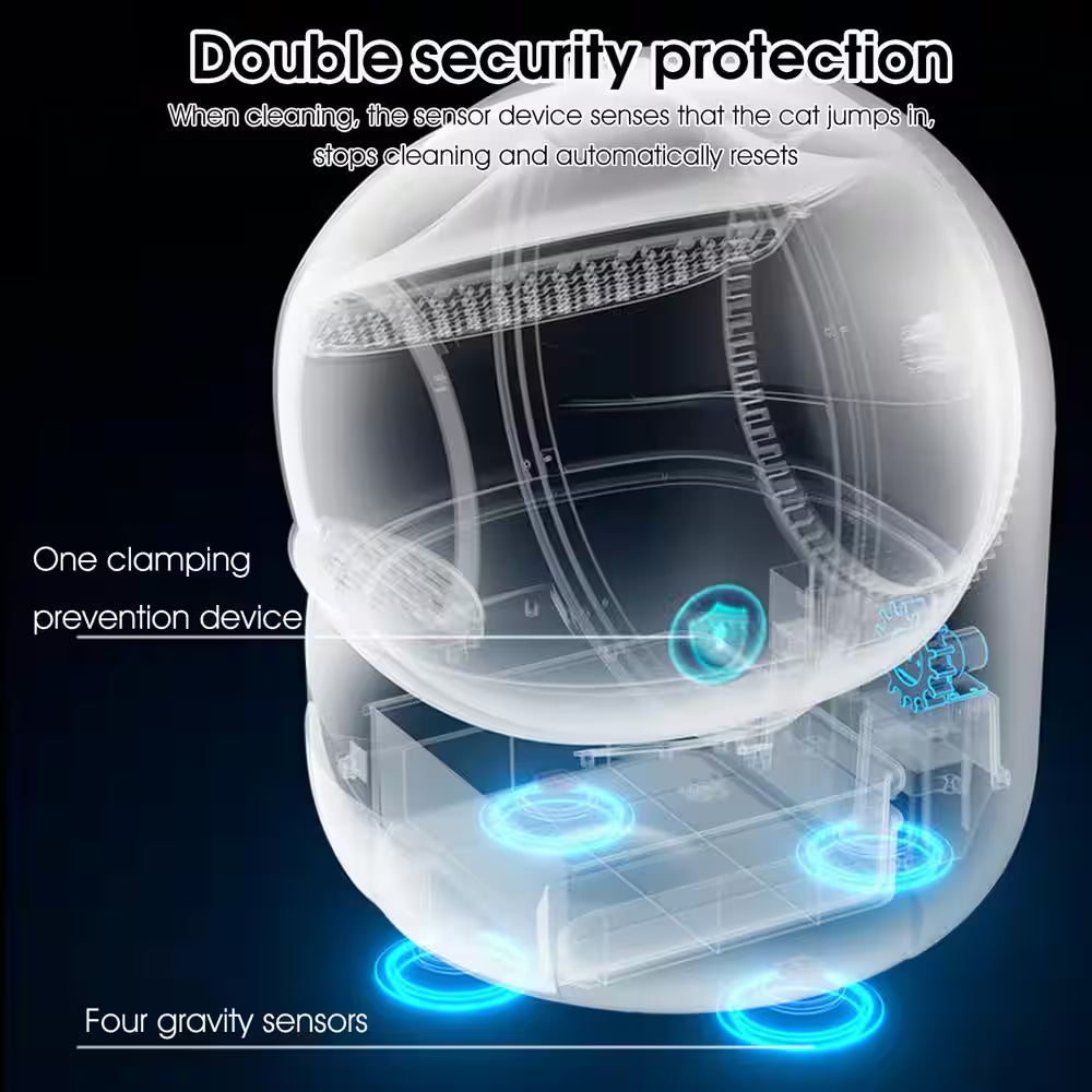 Self-Cleaning Cat Litter Box Multiple Cats Scooping Automatically Litter Odor Removal App Control Support 5G 2.4G Wi-Fi