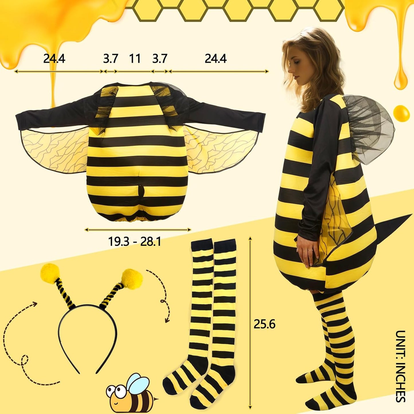 Bumble Bee Costume for Women Funny Animal Halloween Adult Costumes