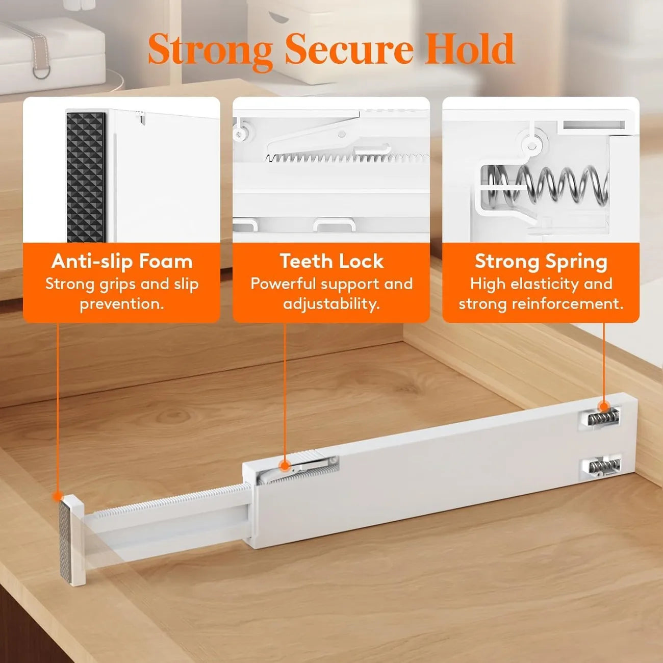 Pack Clothes Drawer Dividers 2.36" High,11"-17" Adjustable Drawer Organizer