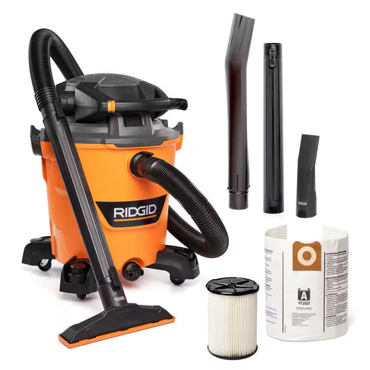12 Gallon 6.0 Peak HP NXT Shop Vacuum Wet Dry Vac with Detachable Blower, Filter, Dust Bag, Locking Hose and Accessories