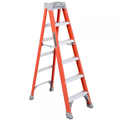 6 Ft. Fiberglass Step Ladder (10 Ft. Reach) with 300 Lbs. Load Capacity, Type IA Duty Rating
