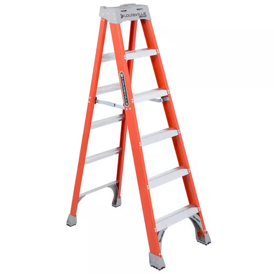 6 Ft. Fiberglass Step Ladder (10 Ft. Reach) with 300 Lbs. Load Capacity, Type IA Duty Rating