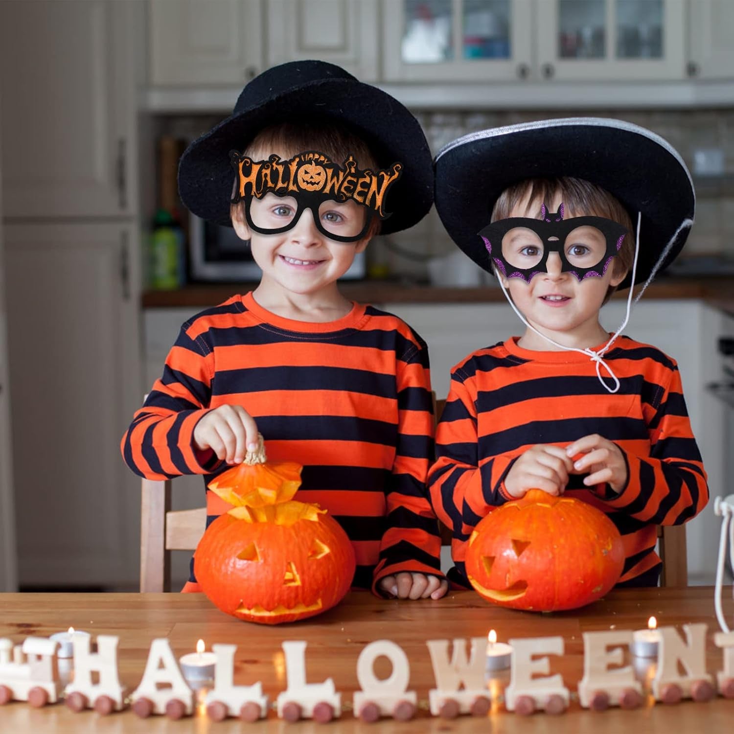 Halloween Eyeglasses 12 Pcs Novelty Toy Glasses Cosplay Halloween Party Favor Funny Glitter Funny Party Decorations for Kids and Adults Glasses Pumpkin Spider Web Ghost Bat Hat Skull Eyeball Eyewear