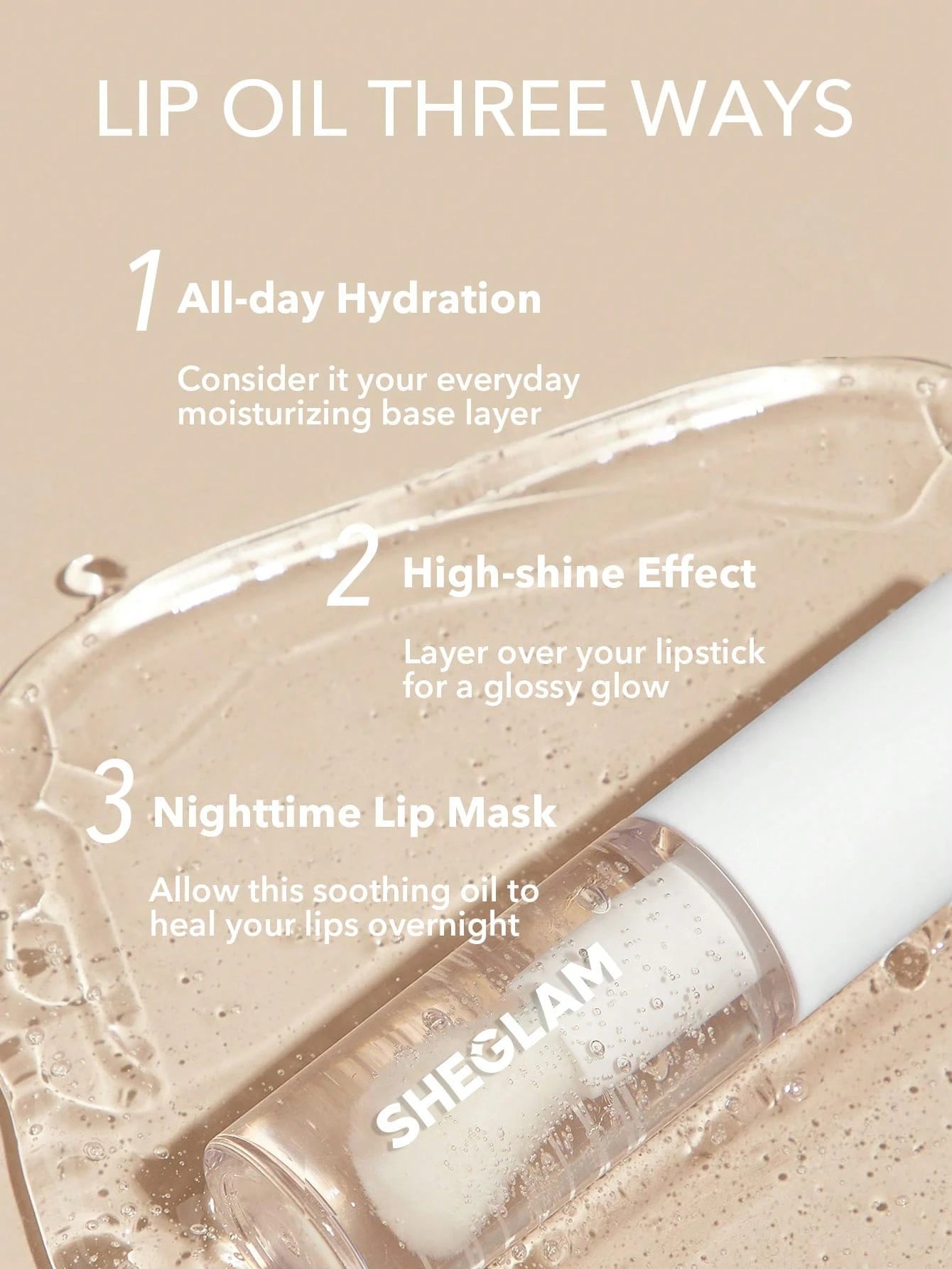 SHEGLAM Jelly Wow Hydrating Lip Oil-Loco for Coco Moisturizing Clear Lip Gloss Plumping Non-Sticky Lip Care High Shine Finish Nourishing Coconut Extract Liquid Lip Cosmetics Lip Gloss Brand Beauty Makeup Face Paint Cosmetic for Women Girls Perfect for Winter Ideal for Y2K Fancy Fashion Suitable for Birthday Christmas Gift Party Ready Best Color