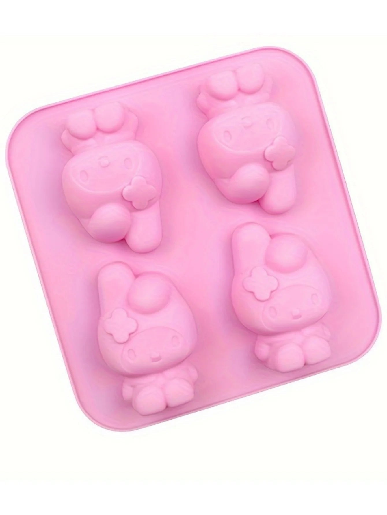1Pc Hellokittys My Melody Kuromi Cinnamoroll Silicone Baking Mold 4-Cavity Food Grade Flexible DIY Mold for Cake Chocolate De