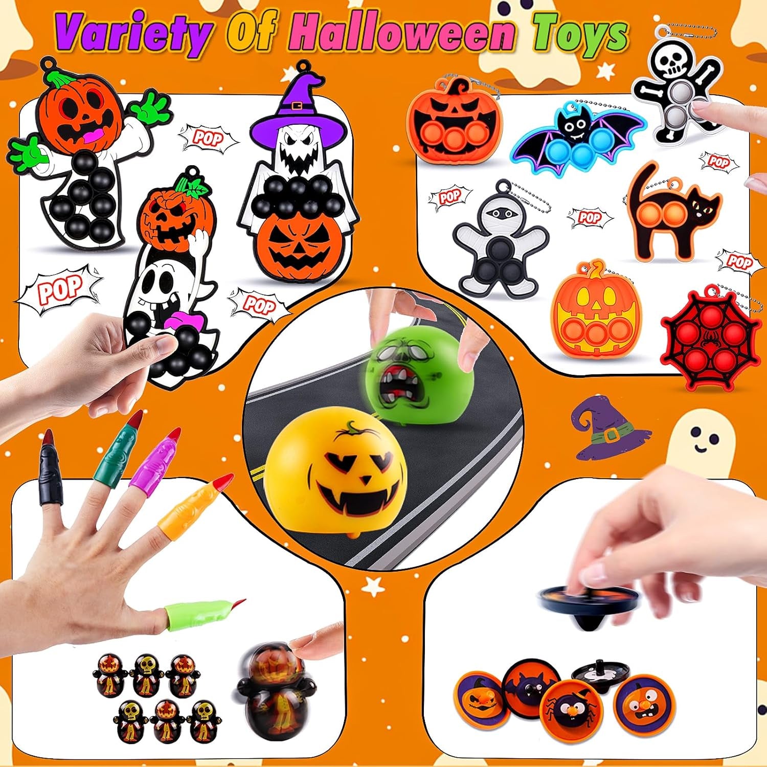 530 PCS Halloween Party Favors for Kids, Halloween Toys Bulk for Goodie Bags Fillers, Non-Candy Treats, Classroom Prizes, Halloween Gifts for Boys Girls