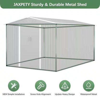 8 Ft. W X 12 Ft. D Outdoor Storage Metal Shed Building with Lockable Doors for Backyard Garden (96 Sq. Ft.)