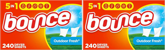 Dryer Sheets, Outdoor Fresh, 480 Count Laundry Fabric Softener Sheets with Static Control and Wrinkle Fighters. (2 Packs of 240)