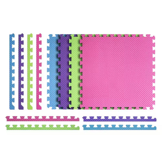 Primary Pastel 24 In. W X 24 In. L X 0.5 In. Thick Foam Exercise\Gym Flooring Tiles (4 Tiles\Case) (16 S. Ft.)