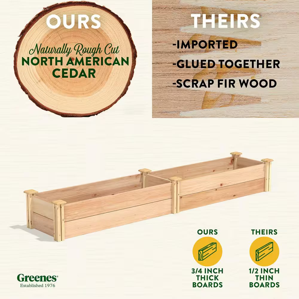 16 In. X 8 Ft. X 11 In. Premium Cedar Raised Garden Bed