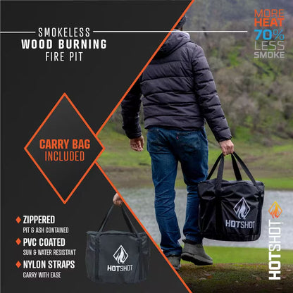 Explorer Portable Low Smoke 19.5 In. round Wood-Burning Fire Pit in Stainless Steel with Carry Bag