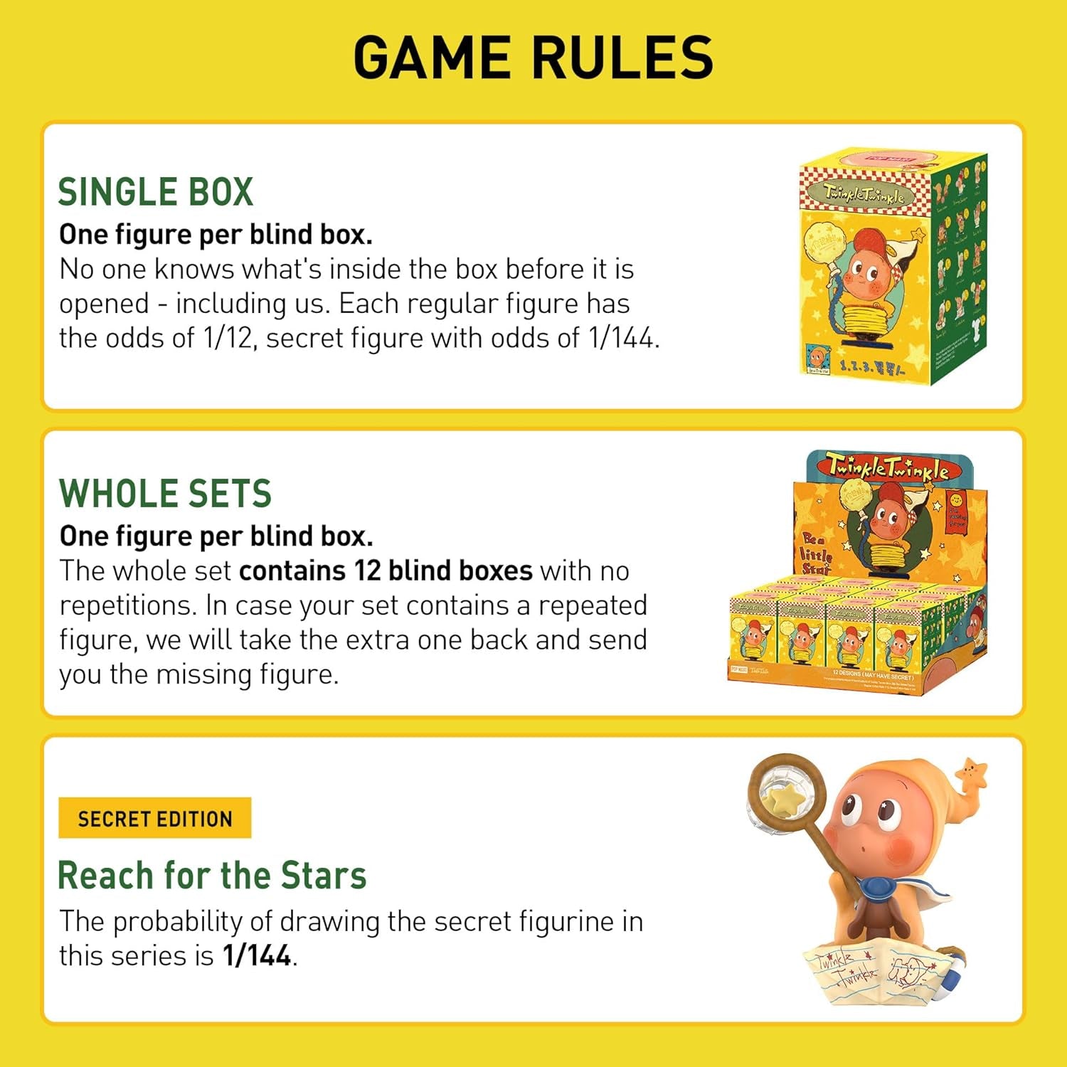 Twinkle Twinkle Be a Little Star Series Figures, Blind Box Figures, Random Design Action Figures Collectible Toys Home Decorations, Holiday Birthday Gifts for Girls and Boys, Whole Set