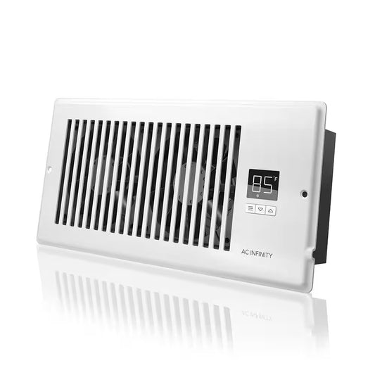 AIRTAP T4 120 CFM 4 In. X 10 In. Quiet Register Booster Fan with Thermostat Control, Heating Cooling AC Vent