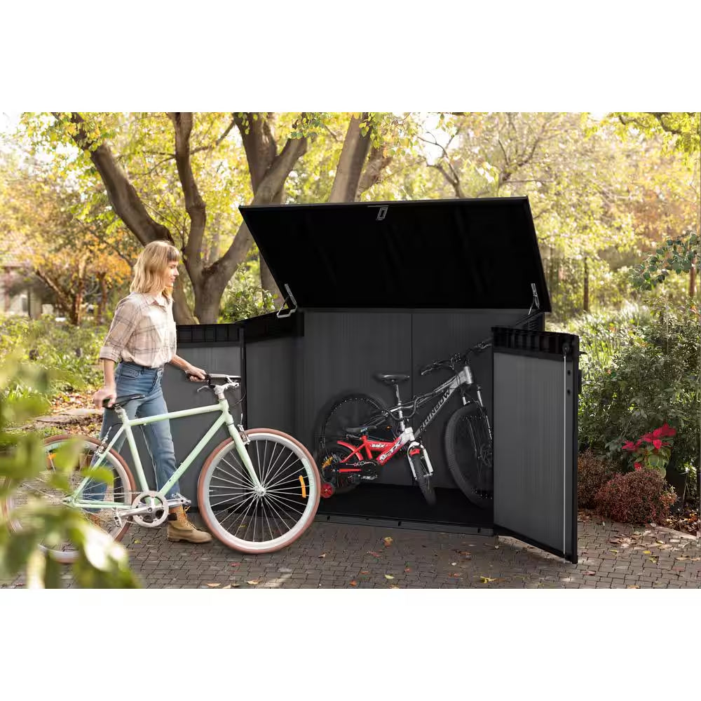 Cortina Mega 6.2 Ft. W X 3.6 Ft. D Durable Resin Plastic Storage Shed with Flooring Grey (22.4 Sq. Ft.)