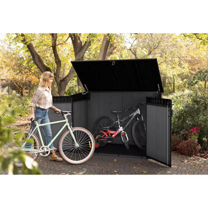 Cortina Mega 6.2 Ft. W X 3.6 Ft. D Durable Resin Plastic Storage Shed with Flooring Grey (22.4 Sq. Ft.)