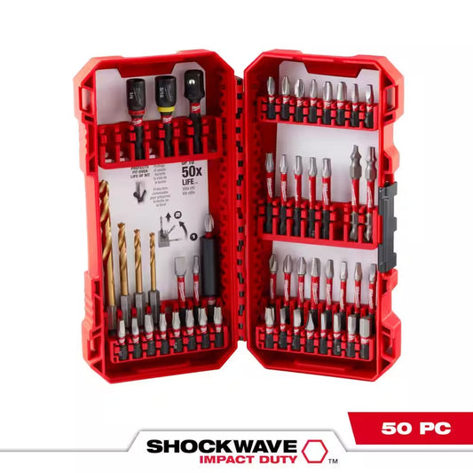 SHOCKWAVE Impact Duty Alloy Steel Screw Driver Drill Bit Set (50-Piece)