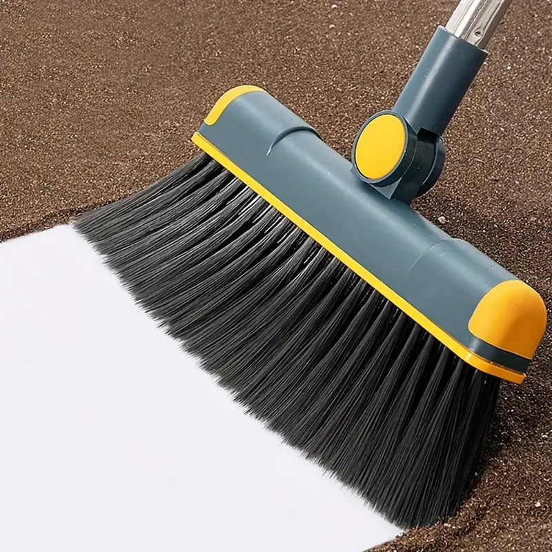 Broom & Dustpan Set (1-Set) – Foldable, Thickened Rotatable Stainless Steel Rod, Soft Non-Scratch Bristles, Indoor Cleaning Supplies (Local Warehouse Available)
