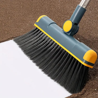Broom & Dustpan Set (1-Set) – Foldable, Thickened Rotatable Stainless Steel Rod, Soft Non-Scratch Bristles, Indoor Cleaning Supplies (Local Warehouse Available)