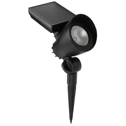 55 Lumen Black LED Weather Resistant Outdoor Solar Spot Light with Adjustable Head