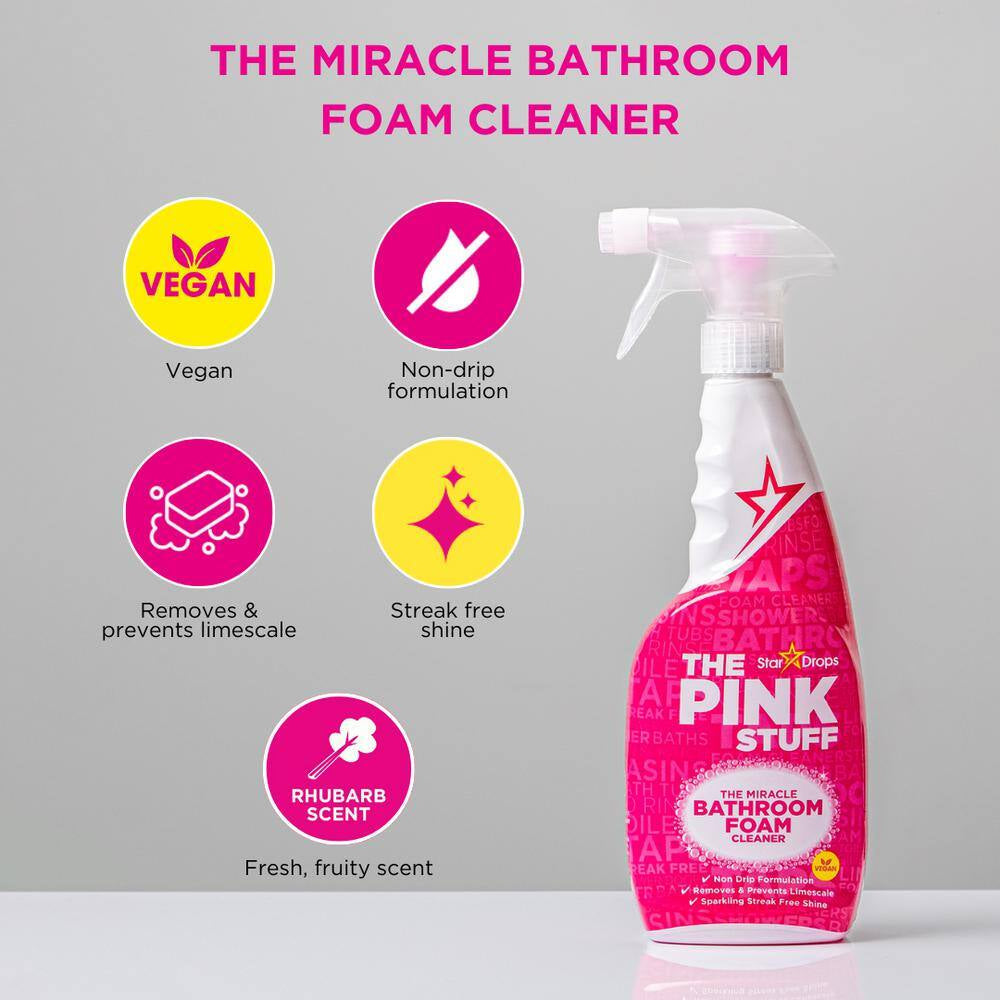 500 G Cleaning Paste, 750 Ml Multi-Purpose Liquid Cleaner, 750Ml Bathroom Foam Cleaner, and 750Ml Cream Cleaner Bundle