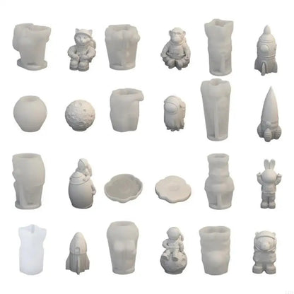 L21E Silicone Mold for Moon Space Figure Easy to Use Silicone Mold for Making Astronautic Crafts Table Decors Ornament