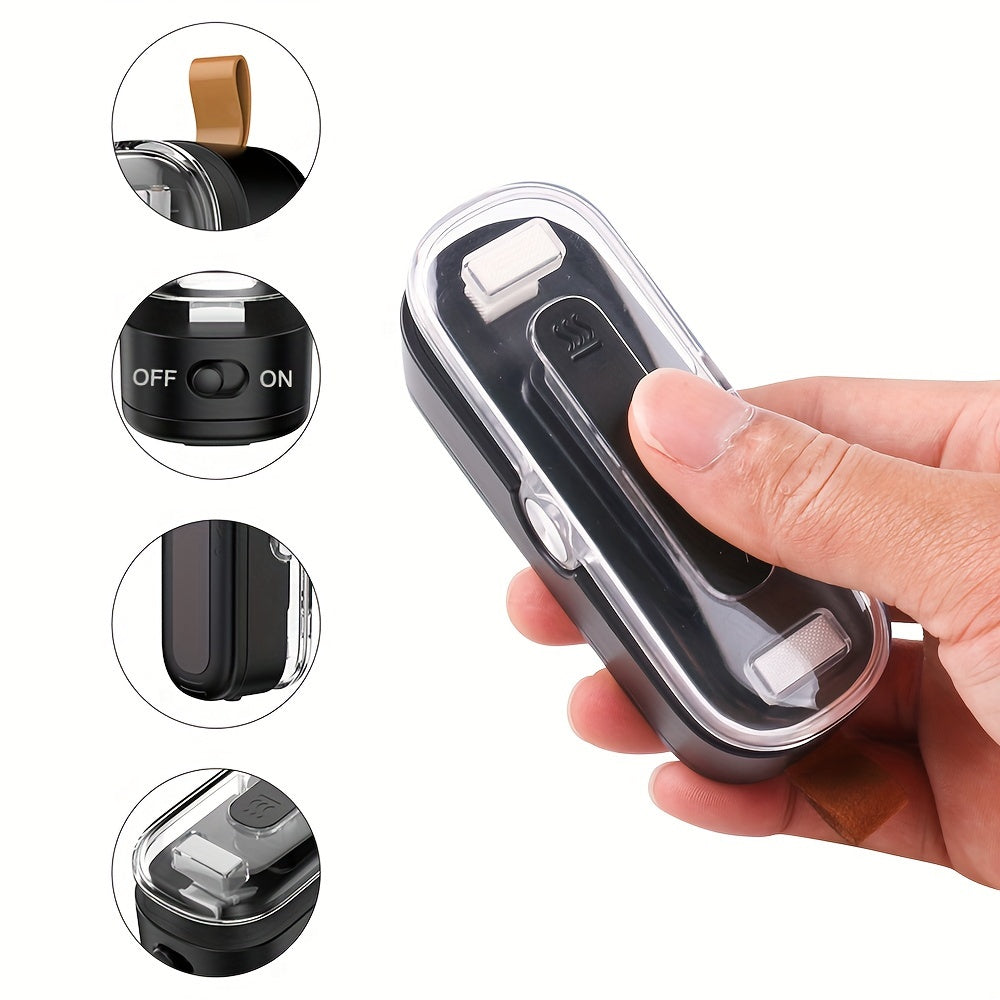 Compact 2-in-1 Mini Bag Sealer & Cutter | Portable Heat Vacuum Sealer for Plastic Bags | Ideal for Food Storage, Snacks, Cookies – Black