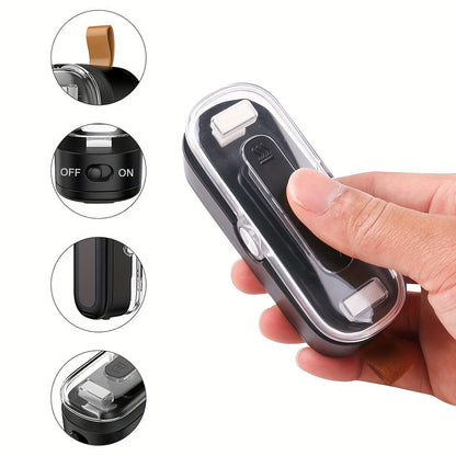 Compact 2-in-1 Mini Bag Sealer & Cutter | Portable Heat Vacuum Sealer for Plastic Bags | Ideal for Food Storage, Snacks, Cookies – Black