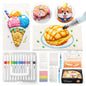 44 Pcs Magic Foam Texture Painting Kit, Including 28 Pcs Foam Texture Paper, 12 Colors Brush Tip Automatic Ink Control Acrylic Paint Markers, Magical 3D Effect Painting Kit for DIY Arts,Toys, Toy Crafts Gift