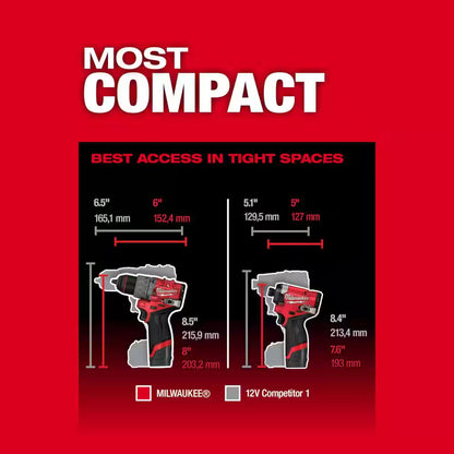 M12 FUEL 12-Volt Li-Ion Brushless Cordless Hammer Drill/Impact Driver Combo Kit (2-Tool) W/M12 Right Angle Die Grinder