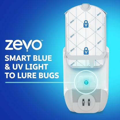 Flying Insect Trap & Cartridge - Plug in Fly Trap & Indoor Bug Catcher for Gnats, House & Fruit Flies - Mess-Free - Use in Any Room - Uses Blue & UV Light (1 Plug in Device & 1 Cartridge)