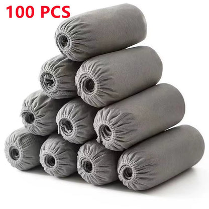Disposable Boot Shoe Covers 100 Count Foot Booties Shoe Coverings Non Slip Shoe & Boot Covers for Indoor Outdoor Home Workplace