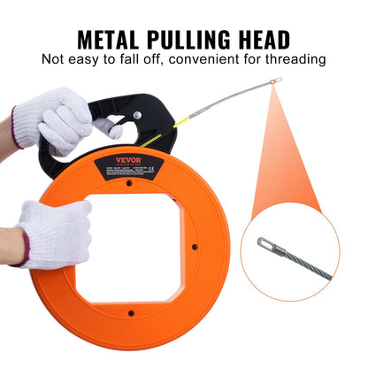 Fish Tape Wire Cable Line Puller – 200FT x 3/16IN Fiberglass